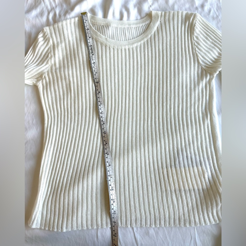 NWT Commense See Through Ribbed Knit Mesh Top - Picture 13 of 16